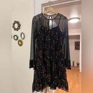 Elegant Black Floral Dress